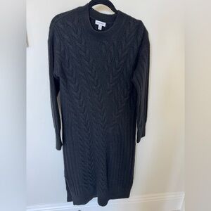 Nordstrom black Cable Knit Sweater Dress Medium